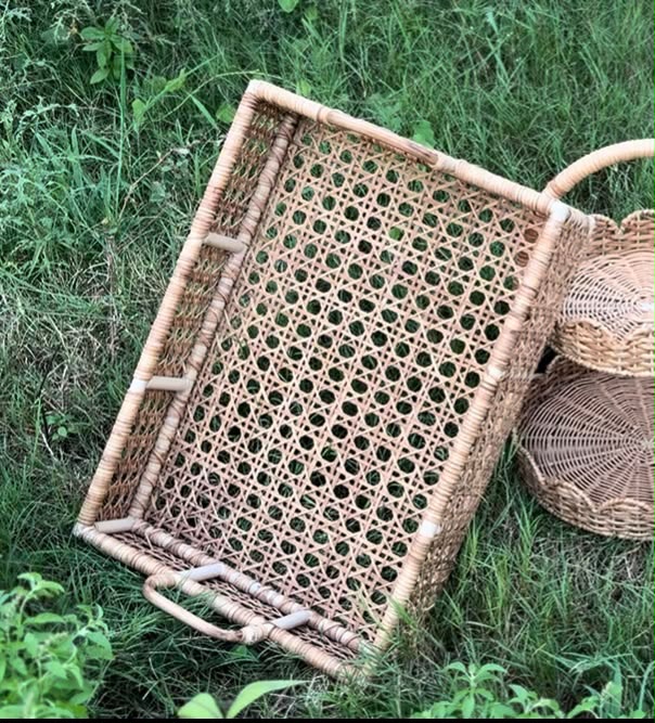 Cane Rattan Serving Tray