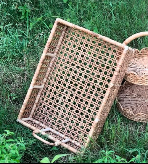 Cane Rattan Serving Tray