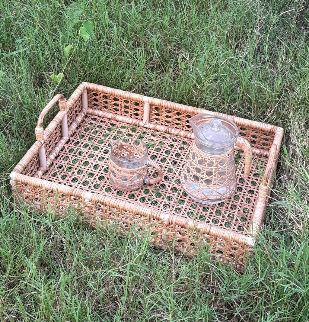 Cane Rattan Serving Tray