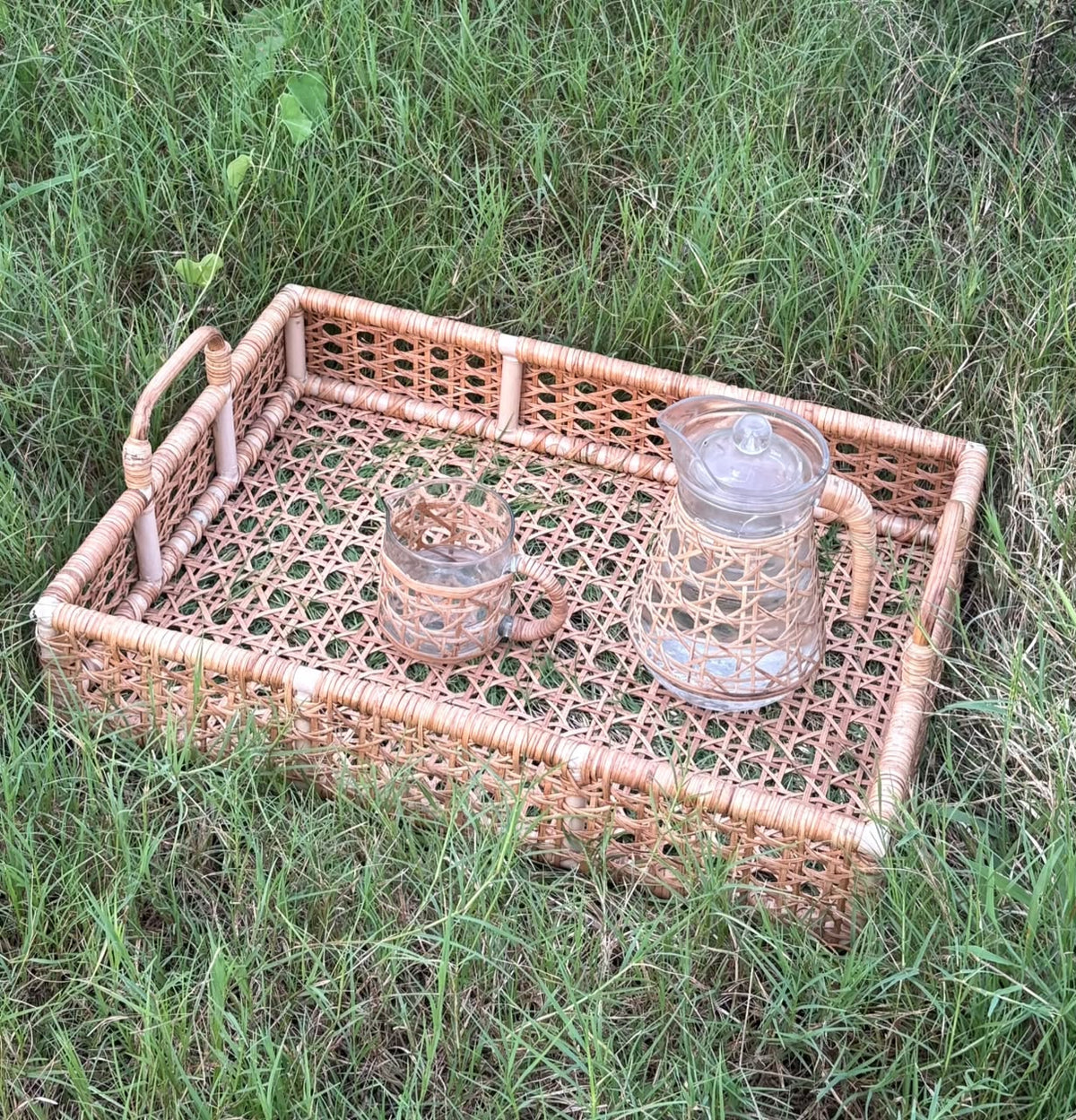Cane Rattan Serving Tray