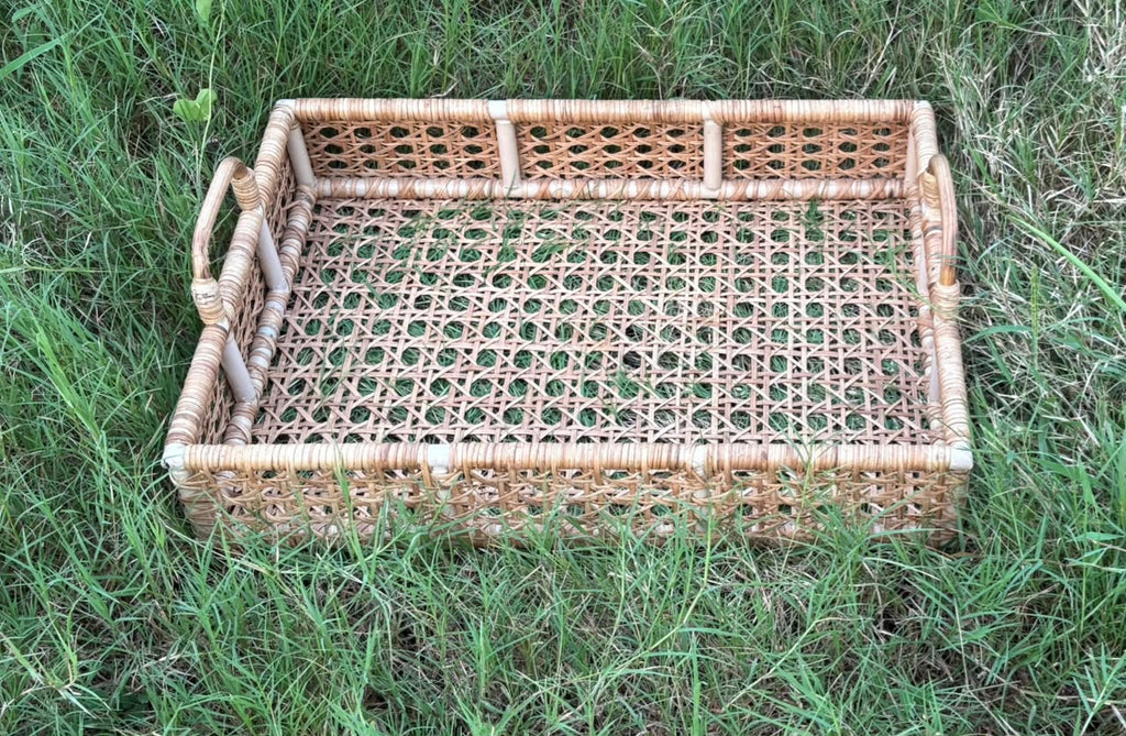 Cane Rattan Serving Tray