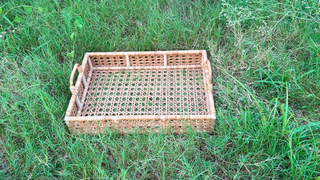 Cane Rattan Serving Tray