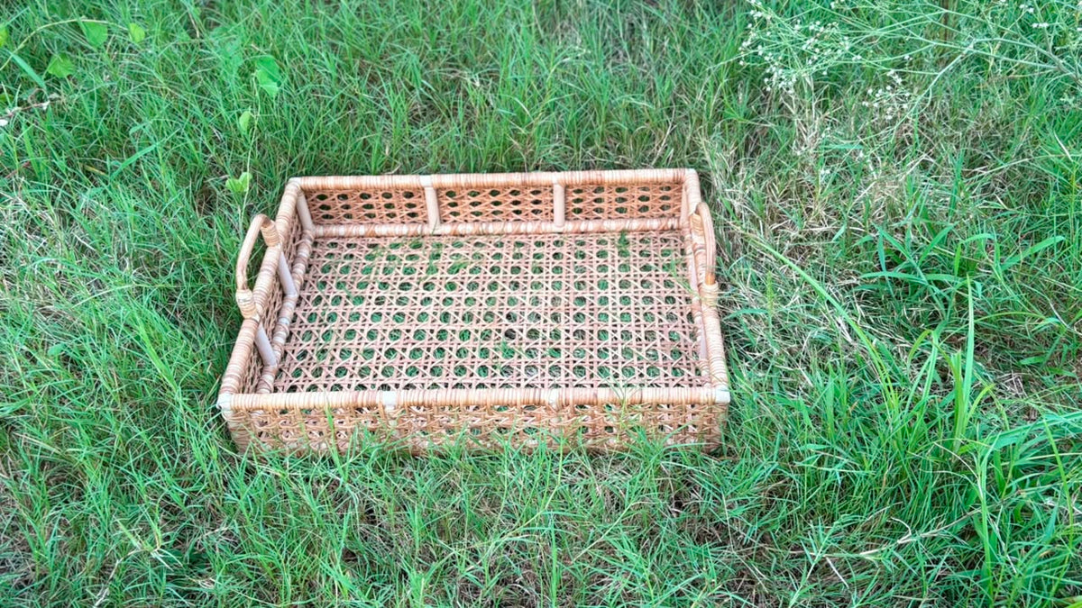Cane Rattan Serving Tray